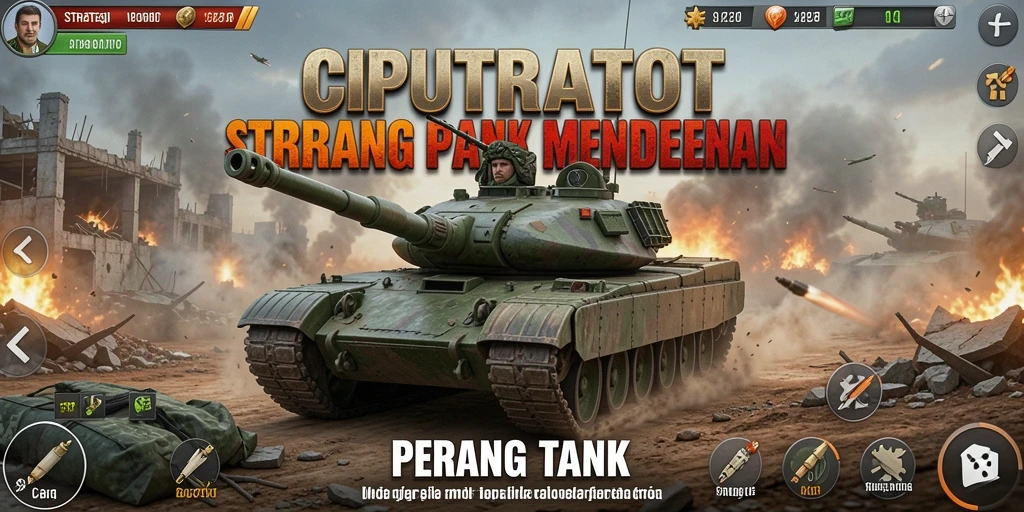 Tampilan antarmuka game Perang Tank yang menarik dan interaktif.