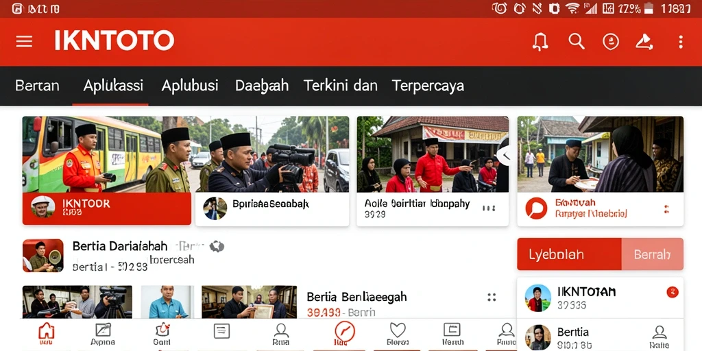 Antarmuka aplikasi IKNTOTO yang menampilkan berita daerah dengan jelas.