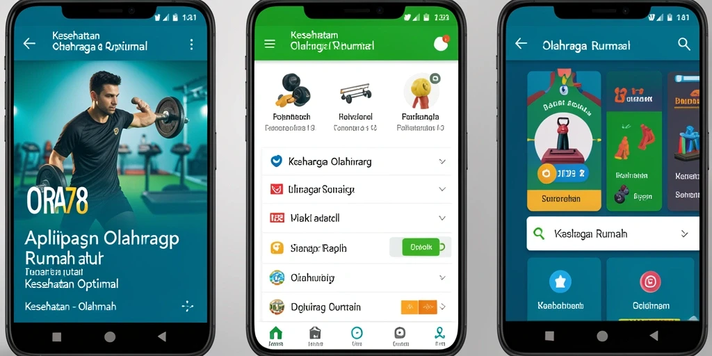Antarmuka ORA78 yang intuitif dan mudah digunakan untuk olahraga rumah.