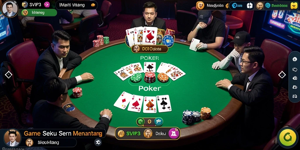 Antarmuka menarik dari permainan Poker SVIP3 yang mengasyikkan.