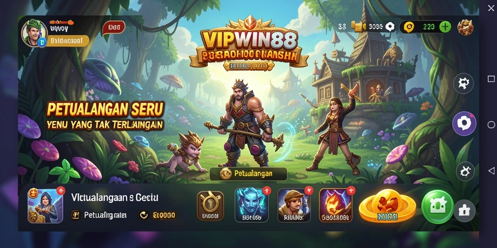 Antarmuka menarik dari game Petualangan VIPWIN88 yang penuh warna.